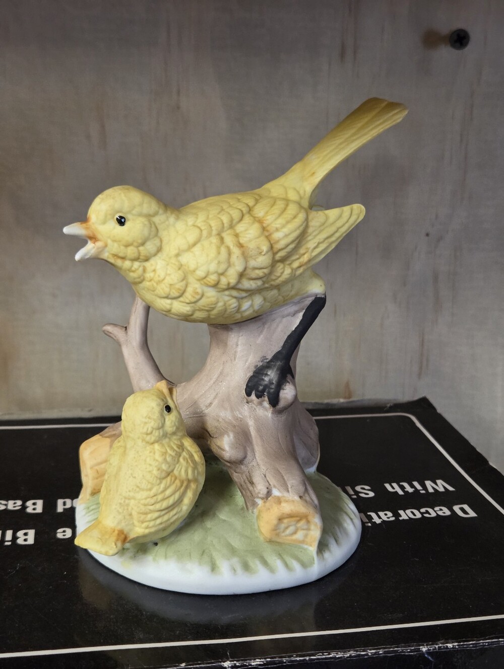 Ceramic Bird Figurine On Base Vintage 1970s